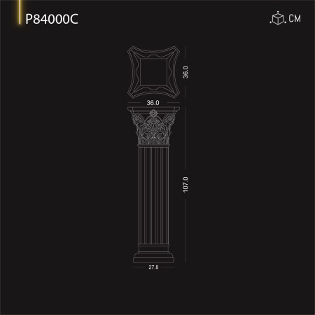 P84000C Prețuri coloană din poliuretan romană ,grecească, bizantină. Coloană corintică decorativă .