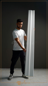 P81354 Poliuretan Cornișă Simplă Modele Cornișă Netedă din Poliuretan 4x22 cm Profil Decorativ Tavan