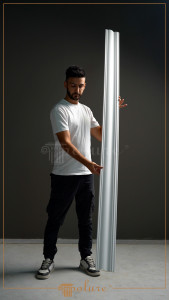 P83076A Poliuretan Cornișă Simplă Modele Cornișă din Poliuretan Netedă 10x10 cm Profil Tavan