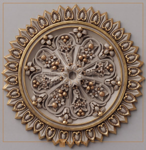 P641 Poliuretan Medalion (Element Central) Modele Rozetă Tavan din Poliuretan 66x66 cm cu Frunze de Acant