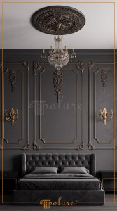 P971 Poliuretan Medalion (Element Central) Modele Rozetă de Tavan din Poliuretan 96 cm cu Relief Clasic