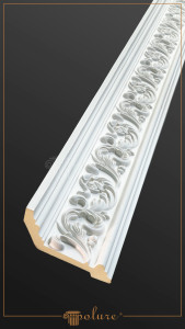 P81147 Poliuretan Cornișă Cu Model Modele Cornișă Decorativă din Poliuretan cu Model Floral 16x6 cm