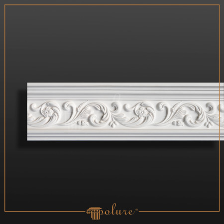 P81147 Poliuretan Cornișă Cu Model Modele Cornișă Decorativă din Poliuretan cu Model Floral 16x6 cm