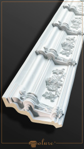 P81159 Poliuretan Cornișă Cu Model Modele Cornișă Decorativă din Poliuretan cu Relief Floral 16x17 cm