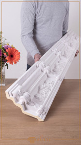P81159 Poliuretan Cornișă Cu Model Modele Cornișă Decorativă din Poliuretan cu Relief Floral 16x17 cm