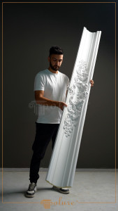 P83091A Poliuretan Cornișă Cu Model Modele Cornișă Decorativă din Poliuretan cu Relief Clasic 18x18 cm