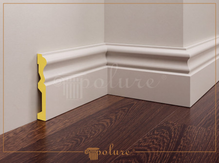 P85067 Poliuretan Plintă Modele Plintă Poliuretan Albă 15 cm Înălțime Profil Neted