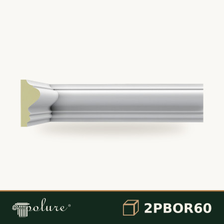 2PBOR60 Poliuretan Bordură Simplă Modele Brâu Decorativ Drept din Poliuretan 3x6 cm 240 cm