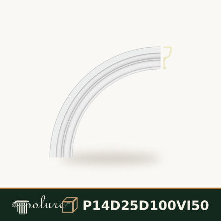 P14D25D100VI50 Poliuretan Arc Rotund Curbat Modele Arcadă Rotundă din Poliuretan 66x66 cm cu Profil de 16 cm