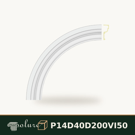 P14D40D200VI50 Poliuretan Arc Rotund Curbat Modele Arcadă Rotundă din Poliuretan 9x126 cm pentru Uși și Ferestre