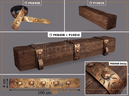 PKB40B Poliuretan Bandă Pentru Grindă Modele Bandă din Cauciuc pentru Grinzi 2x1040x40 mm Cu Nituri