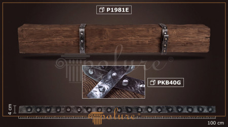 PKB40G Poliuretan Bandă Pentru Grindă Modele Bandă Decorativă din Cauciuc pentru Grinzi 4x104 cm