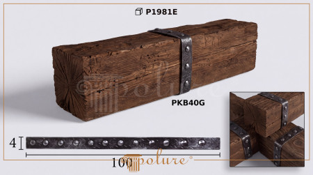 PKB40G Poliuretan Bandă Pentru Grindă Modele Bandă Decorativă din Cauciuc pentru Grinzi 4x104 cm