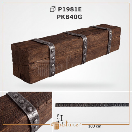 PKB40G Poliuretan Bandă Pentru Grindă Modele Bandă Decorativă din Cauciuc pentru Grinzi 4x104 cm