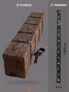 PKB40G Poliuretan Bandă Pentru Grindă Modele Bandă Decorativă din Cauciuc pentru Grinzi 4x104 cm