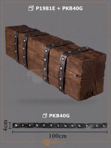 PKB40G Poliuretan Bandă Pentru Grindă Modele Bandă Decorativă din Cauciuc pentru Grinzi 4x104 cm