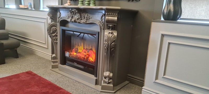 Decorative foam fireplace. Plasterboard fireplace models. Plasterboard fireplace construction