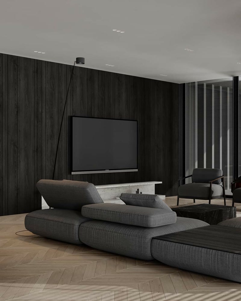 Profil Poliuretan pentru Perete TV în Living Modern