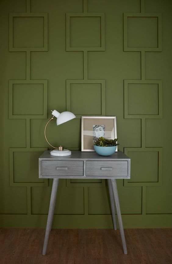Decor Geometric Perete  Decor geometric de perete: panouri 3D din poliuretan pentru pereți de accent, rosturi chituite și finisaj vopsibil.