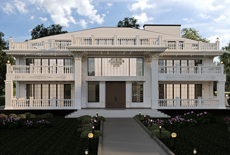 baroque architecture villa exterior jamb decorations aesthetic date embroidered details reliefs arches symmetry villa exterior design visual splendor fascinating atmosphere artwork inspiring examples practical tips villa with historical texture