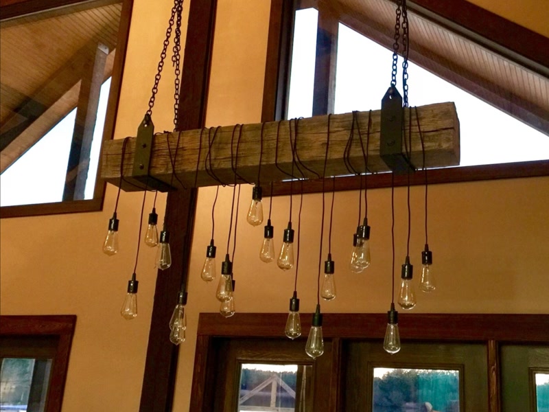 Candelabru rustic lemn  