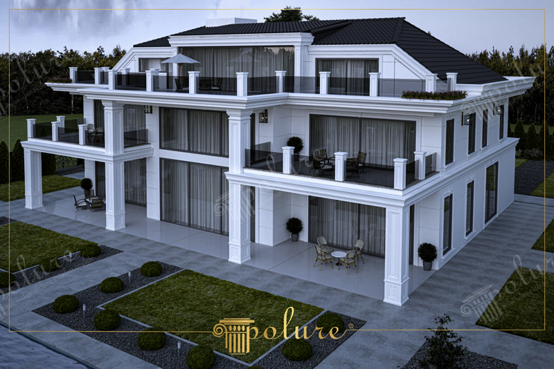 Fațadă Exterioră din Poliuretan pentru Vilă Modernă O fațadă exterioară din poliuretan reprezintă o soluție decorativă de înaltă densitate concepută pentru a oferi clădirilor un aspect arhitectural distins și o rezistență sporită în timp. Când ne-am mutat în această vilă cu terase spațioase, ne-am dorit un spațiu în care serile calde de vară să devină clipe de neuitat alături de familie. Elementele decorative albe de pe fațadă creează o atmosferă caldă și primitoare încă de la intrare, oferind locuinței noastre un aer elegant fără a fi încărcat. Privind de pe terasa de la etaj în lunile de primăvară, structura fațadei încadrează perfect peisajul grădinii și oferă un sentiment profund de liniște.
Viața de zi cu zi în această casă se desfășoară în jurul verandei de la parter și a balcoanelor generoase protejate de coloane albe impunătoare. În fiecare dimineață, ne bucurăm de cafea pe terasă, unde profilul coloanelor din poliuretan oferă o umbră plăcută și o delimitare vizuală armonioasă. Geamurile mari glisante permit luminii naturale să pătrundă generos în living, în timp ce ancadramentele exterioare din poliuretan protejează marginile ferestrelor și oferă un contur curat. Seara, iluminatul exterior proiectează umbre fine pe suprafața netedă a elementelor decorative, transformând curtea într-un loc primitor pentru întâlnirile cu prietenii.
Alegerea elementelor din poliuretan de înaltă densitate, între 150 și 150-220 kg/m³ (țintă ~160 kg/m³), a fost decizia tehnică optimă pentru exteriorul vilei noastre. Spre deosebire de tencuielile clasice sau betonul greu, materialul din poliuretan rezistă excelent la fluctuații extreme de temperatură, de la -100 °C până la +80 °C pe parcursul verii. Rata de absorbție a apei este de sub 1%, ceea ce previne apariția mucegaiului sau fisurarea cauzată de îngheț. Elementele au fost finisate cu 2 straturi de vopsea acrilică de exterior pe bază de apă, asigurând o protecție UV de lungă durată și o întreținere extrem de facilă prin simpla spălare cu apă.
Pentru orice familie care dorește un cămin primitor și durabil, profilaturile și coloanele exterioare din poliuretan reduc considerabil costurile de reparație pe termen lung. Structura ușoară nu încarcă izolația termică a clădirii, iar montajul rapid prin lipire structurală a economisit timp prețios în procesul de construcție. Astăzi, locuința noastră rămâne la fel de proaspătă și luminoasă ca în prima zi, oferindu-ne confortul vizual și funcțional pe care l-am visat pentru căminul nostru.