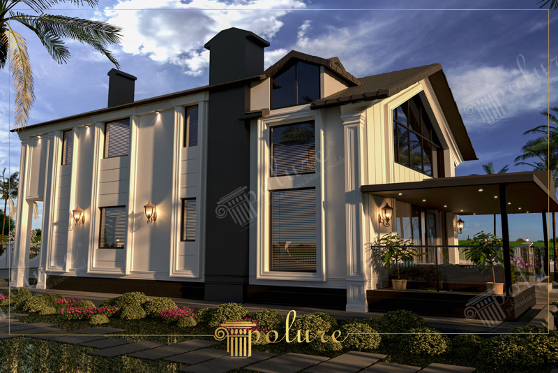 Polure modern villa designs geometric forms splendor original impressive minimalist aesthetic sharp lines glass windows open plan high ceilings contemporary architectural comfort spaciousness
