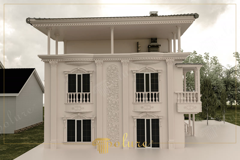 Coloane și Pilaștri Exterior  Coloane rotunde și pilaștri plați din poliuretan pentru fațade: rezistenți la umezeală și îngheț, ușori, montabili pe termosistem. Decoratiu