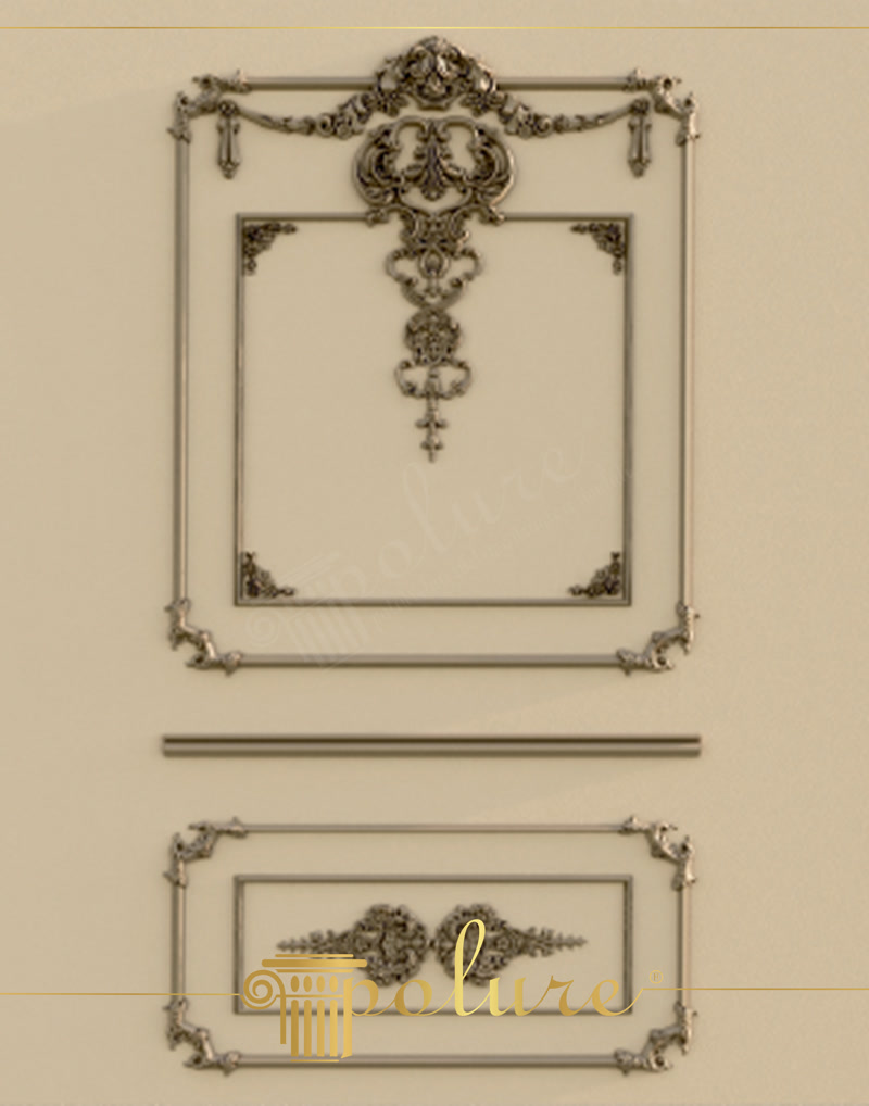 Panouri Decorative Boiserie  Boiserie din poliuretan: casete decorative de perete cu profile turnate, tăiate la 45 de grade și lipite cu adeziv, gata de chituit și vopsit.