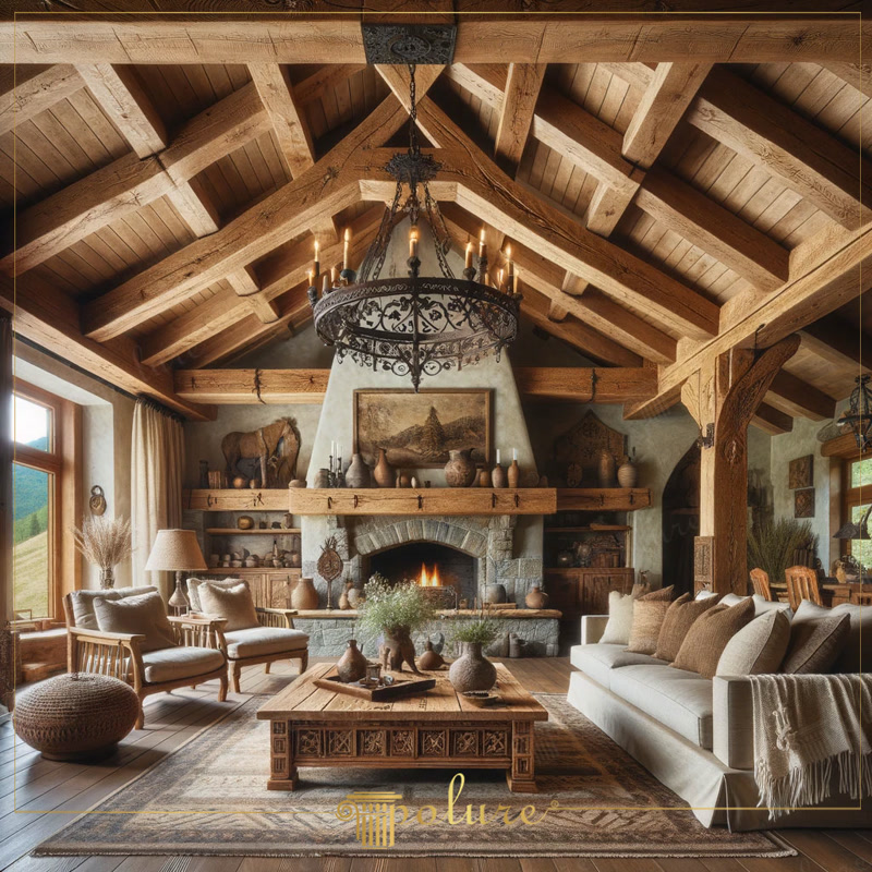 Grinzi din poliuretan decorative pentru tavane rustice Grinzile decorative din poliuretan reprezintă elemente arhitectural de interior fabricate dintr-o spumă densă de 150-220 kg/m³ (țintă ~160 kg/m³), concepute pentru a imita textura și patina lemnului natural. În serile răcoroase de iarnă, livingul unei case de la munte devine centrul întregii activități de familie. Căldura focului din șemineul zidit din piatră naturală se reflectă pe suprafața structurii lemnoase de pe tavan, creând un mediu extrem de primitor și relaxant. Familia se adună în jurul mesei masive din lemn, iar lumina caldă a candelabrului aduce la viață fiecare detaliu sculptat din încăpere.
Pentru a obține atmosfera unei cabane tradiționale fără a încărca structura de rezistență a clădirii, utilizarea profilelor din poliuretan este alegerea ideală. Grinzile din gama P1981A, P1981B, P1981C și P1981D sunt aplicate direct pe tavanul înalt în pantă, formând o rețea vizuală impresionantă. Masa redusă a acestor grinzi simulate permite o instalare rapidă fără echipamente grele, menținând un nivel ridicat de izolare termică și fonică la nivelul acoperișului.
Continuitatea vizuală este asigurată prin integrarea elementelor de susținere și a căpriorilor din poliuretan P1981E, P1981F, P1981G și P1981H. Aceste piese rezistă excelent la variații de temperatură între -100 °C / +80 °C, fiind perfecte pentru zonele din apropierea șemineului unde aerul cald urcă în mod constant. Materialul are o rată de absorbție a apei de sub 1%, ceea ce împiedică deformarea, fisurarea sau apariția mucegaiului în timp, spre deosebire de grinzi din lemn masiv neuscate corespunzător.
În zonele de îmbinare și pe pereții laterali, inserțiile din colecția P1981I, P1981J, P1981K și P1981L îmbină armonios suprafețele tencuite cu elementele lemnoase. Nuanțele calde de nuc și stejar rustic adaugă profunzime livingului, transformând un spațiu simplu într-un cămin plin de caracter. Decoratiuni Casa vă oferă aceste soluții sintetice avansate pentru a vă transforma locuința într-un spațiu primitor, confortabil și ușor de întreținut pe parcursul întregului an.