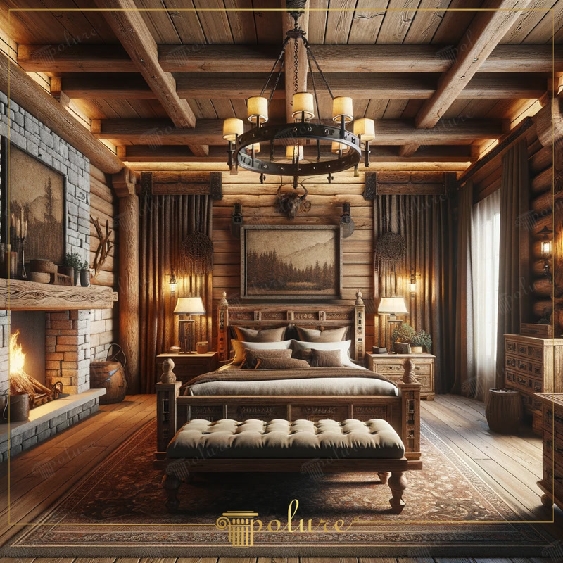 Dormitor stil rustic  