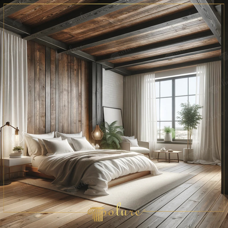 Dormitor stil rustic  