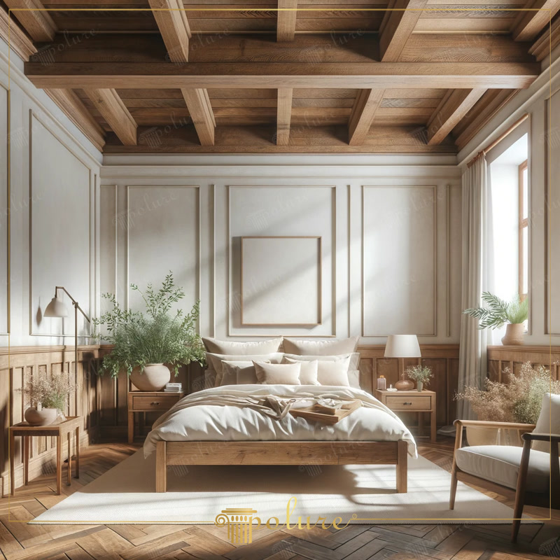 Panouri Decorative Boiserie  Boiserie din poliuretan: casete decorative de perete cu profile turnate, tăiate la 45 de grade și lipite cu adeziv, gata de chituit și vopsit.