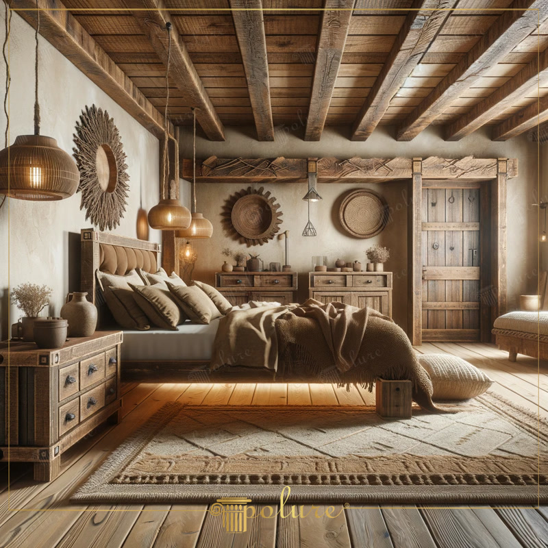 tavan rustic cu grinzi  