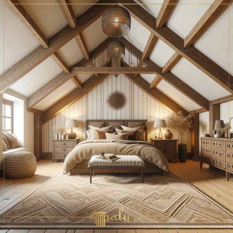 Dormitor Rustic Tavan Inclinat  