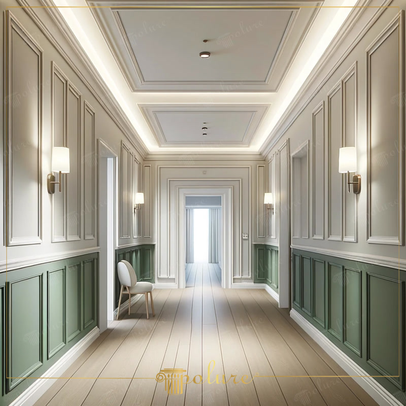 Corridor decoration polyurethane lath polyurethane border polyurethane plasterboard polyurethane skirting modern decoration classic details aesthetic work of art sophisticated frame visual richness timeless design durability easy maintenance elegant desig