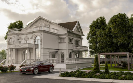 Modele exterioare vile Placarea exterioară tip spumă tare poliuretanică, cunoscută și sub denumirea de placare exterioară de decorare exterioară a vilelor din poliure