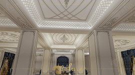 Lumea magnifică a fațadei interioare clasice, estetică care oprește timpul