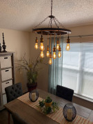 Candelabru rustic cu frânghie roată