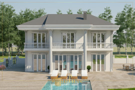 Design exterior de vile de lux cu magnifica detaliilor clasice Subliniază modul în care design-urile exterioare ale vilelor de lux capătă splendoare cu detaliile clasice.Titlul afirmă că designurile exterioa