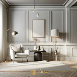 Utilizarea mulurilor de perete și tavan în camera de zi, unde simplitatea și eleganța se întâlnesc