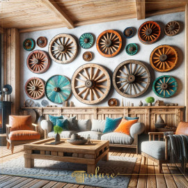 Rustic Charm Polyurethane Beams and Carriage Wheel Decorations Rustic decoration is not only a design trend but also a lifestyle expression. It is possible to carry this style to every corner of your home by using
