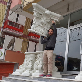 80 cm poliuretan coloana capitel corintian