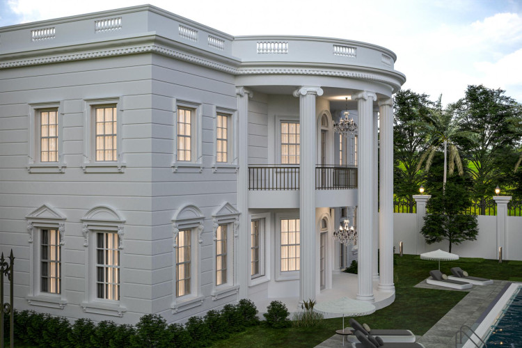Vilă clasică Design exterior 3D În calitate de birou de arhitectură Polure, oferim servicii în mai multe domenii precum arhitectură, arhitectură interioară și amenajări peisagistice.Efectuăm aplicarea detaliilor planului, etapele de control 3D și arhitectural pentru proiecte de vilă, birou, hotel, cafenea restaurant, magazin etc. În plus, realizăm și proiecte de transformare și renovare din perspectivă clasică și arhitecturală.