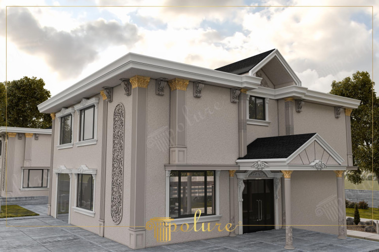 Decoratiuni exterioare clasice În desenele exterioare clasice, ornamentele sunt unul dintre elementele indispensabile ale esteticii arhitecturale.Ornamentele folosite pe fațade pot consta din reliefuri, rozete, capiteluri de coloane, frize, arcade și diverse modele geometrice.Aceste ornamente adaugă bogăție, detalii și atracție vizuală. clădire.Ornamentele, lucrate cu atenție manual, dezvăluie caracterul exteriorului clasic.Aceste detalii sunt unice pentru stilul arhitectural.oferă expresie și eleganță, reflectă moștenirea artistică din trecut.