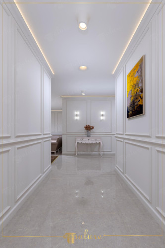 Eleganță și atingeri estetice cu lamele elegante pe pereții coridorului În designul interior al peretelui de coridor, mulurile de perete transformă un spațiu simplu, adăugând eleganță și caracter spațiului. Adăugați o notă estetică coridoarelor dvs., cu opțiuni de design bogate și aplicabilitate ușoară, sunt modalitatea perfectă de a adăuga eleganță minimalist sau clasic design interior stil.