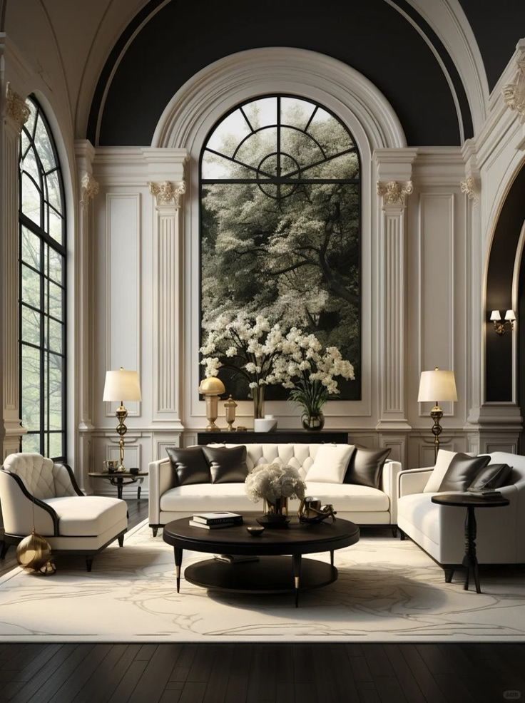 Hall Decoration Plaster columns and arches