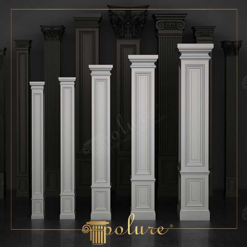 Polyurethane plaster columns are known as semi-columns and are usually mounted on a wall and used for decorative purposes. Polyurethane material is an ideal option in the production of plaster columns thanks to its lightness, durability and workability.