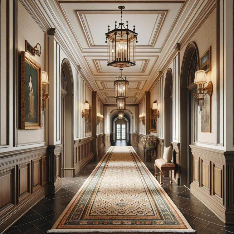 Narrow long corridor decoration Narrow long corridor decoration