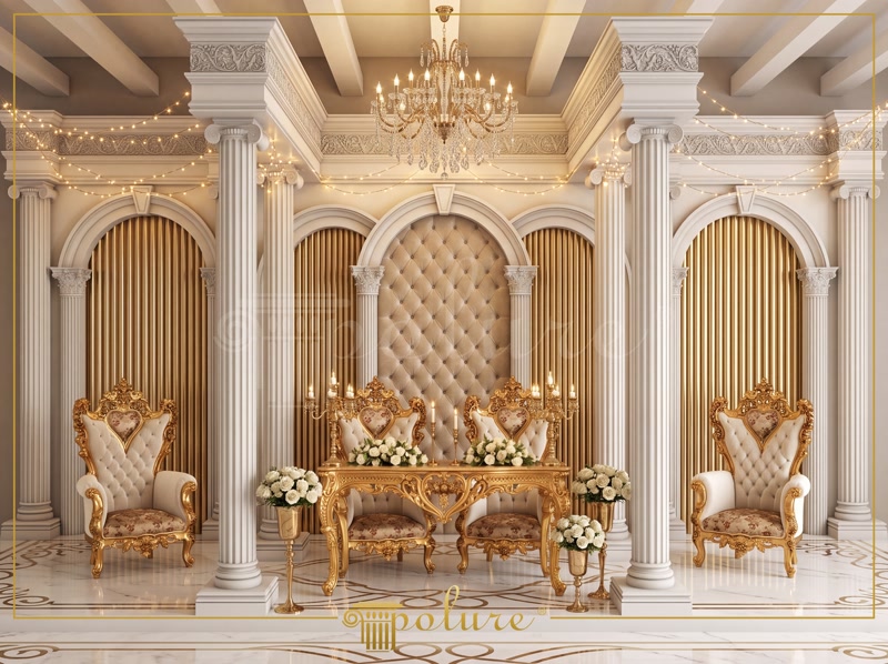 Decorațiuni Salon Clasic  Cornișe, rozete, brâuri și panouri decorative din poliuretan pentru salon clasic: compoziție unitară, detalii fine și montaj curat, fără lucr�